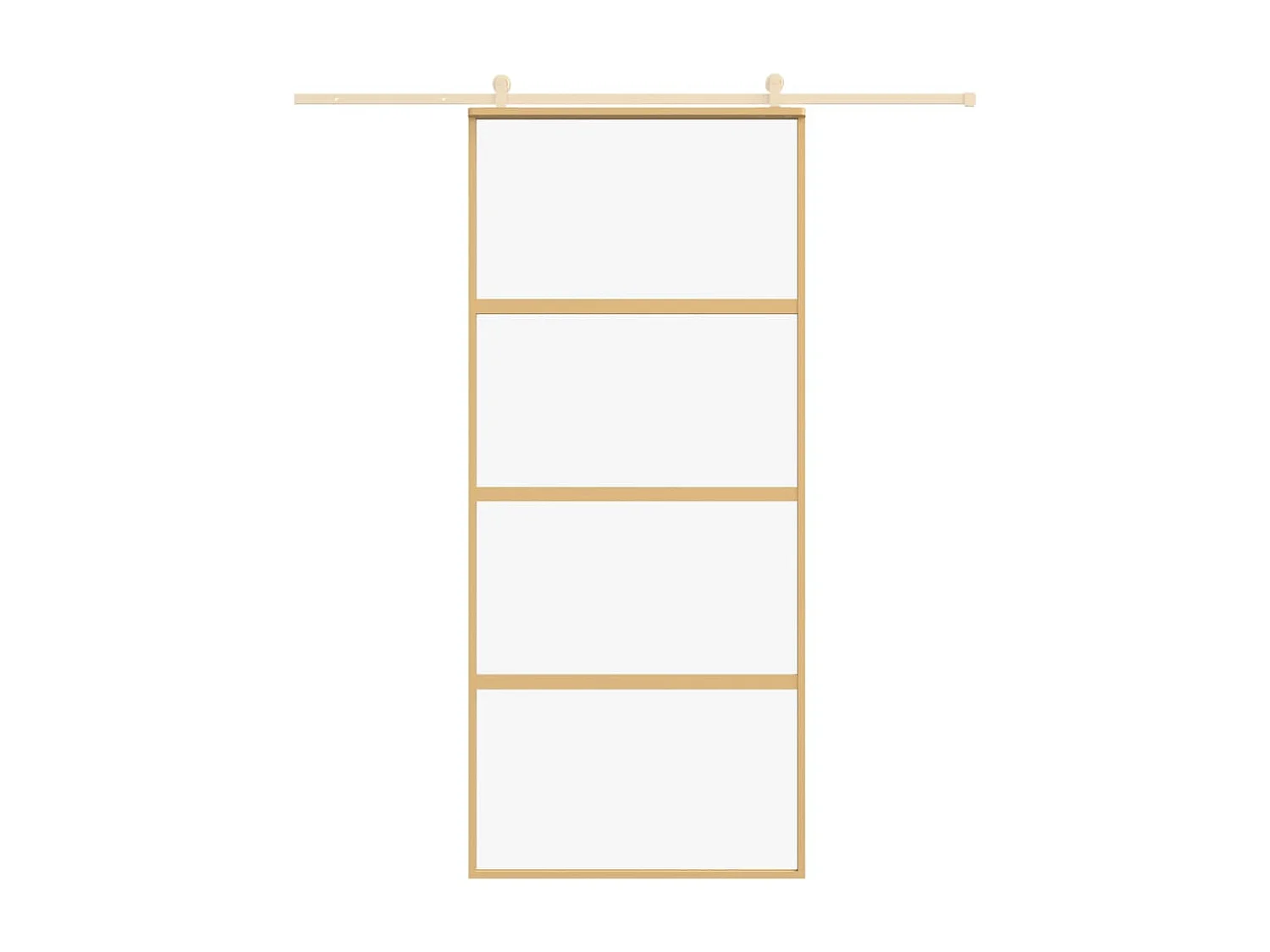 Porte coulissante doré 90x205 cm verre ESG clair et aluminium