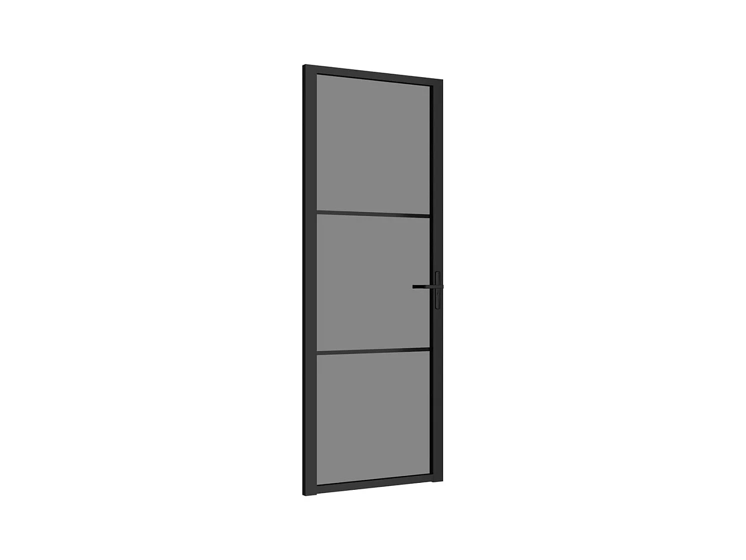 Innentür 76x201,5 cm Schwarzes ESG-Glas und Aluminium