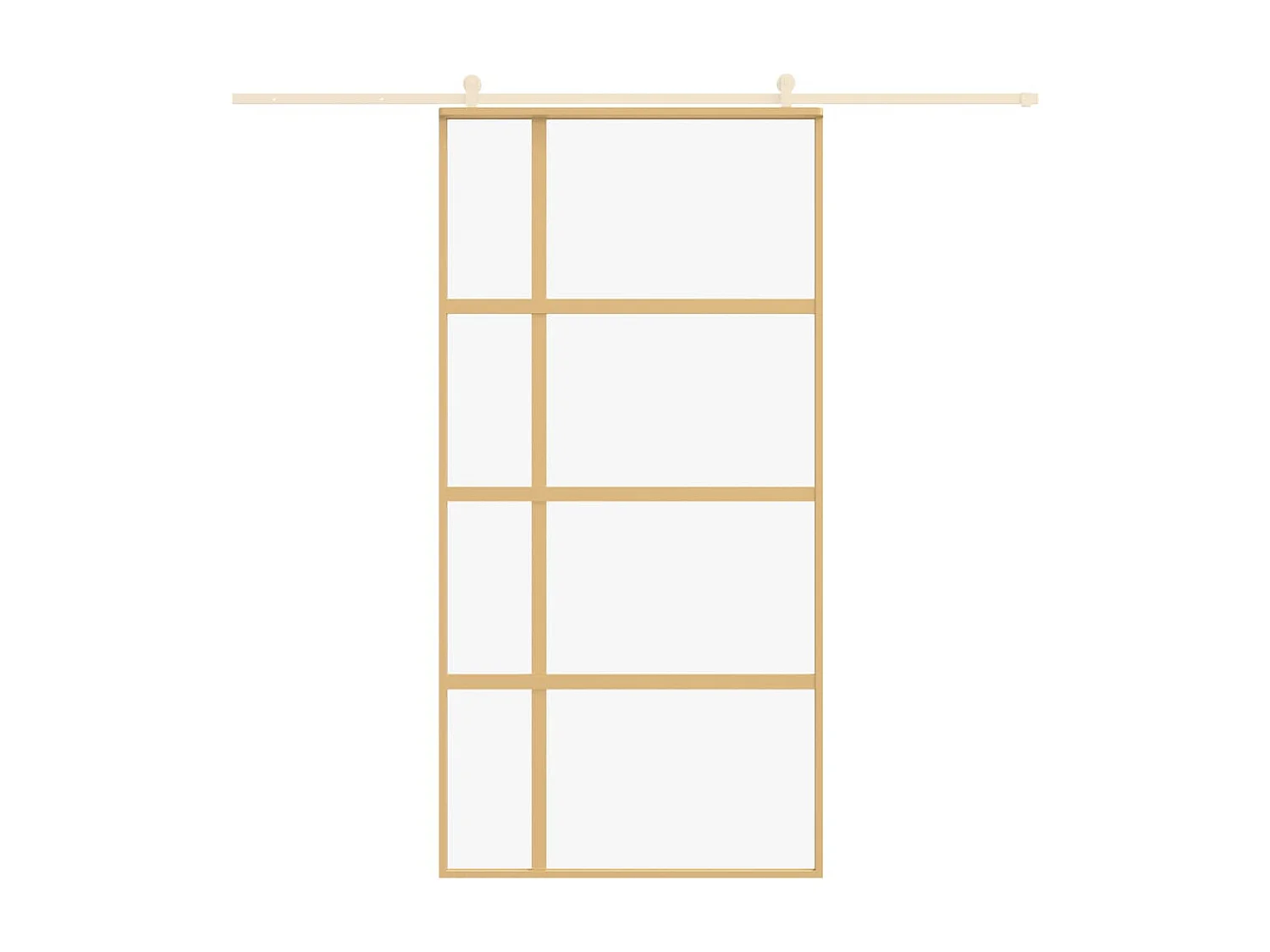 Porte coulissante doré 102,5x205cm verre ESG clair et aluminium