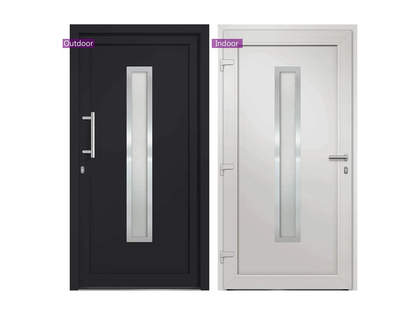 Porte d'entrée Anthracite 98x190 cm