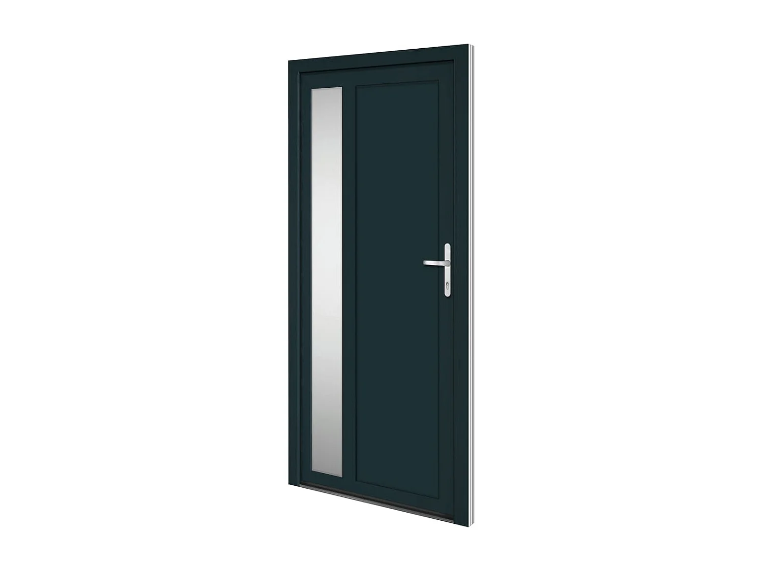 Porte d'entrée anthracite 98x200 cm PVC