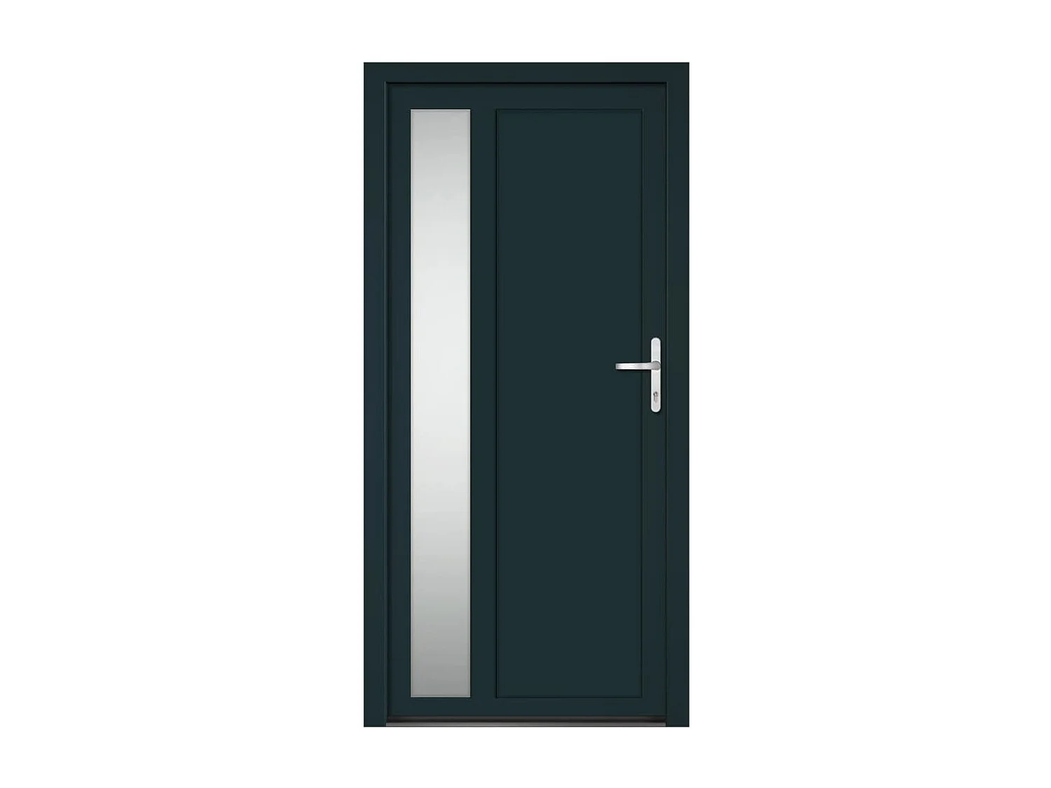 Porte d'entrée anthracite 98x200 cm PVC