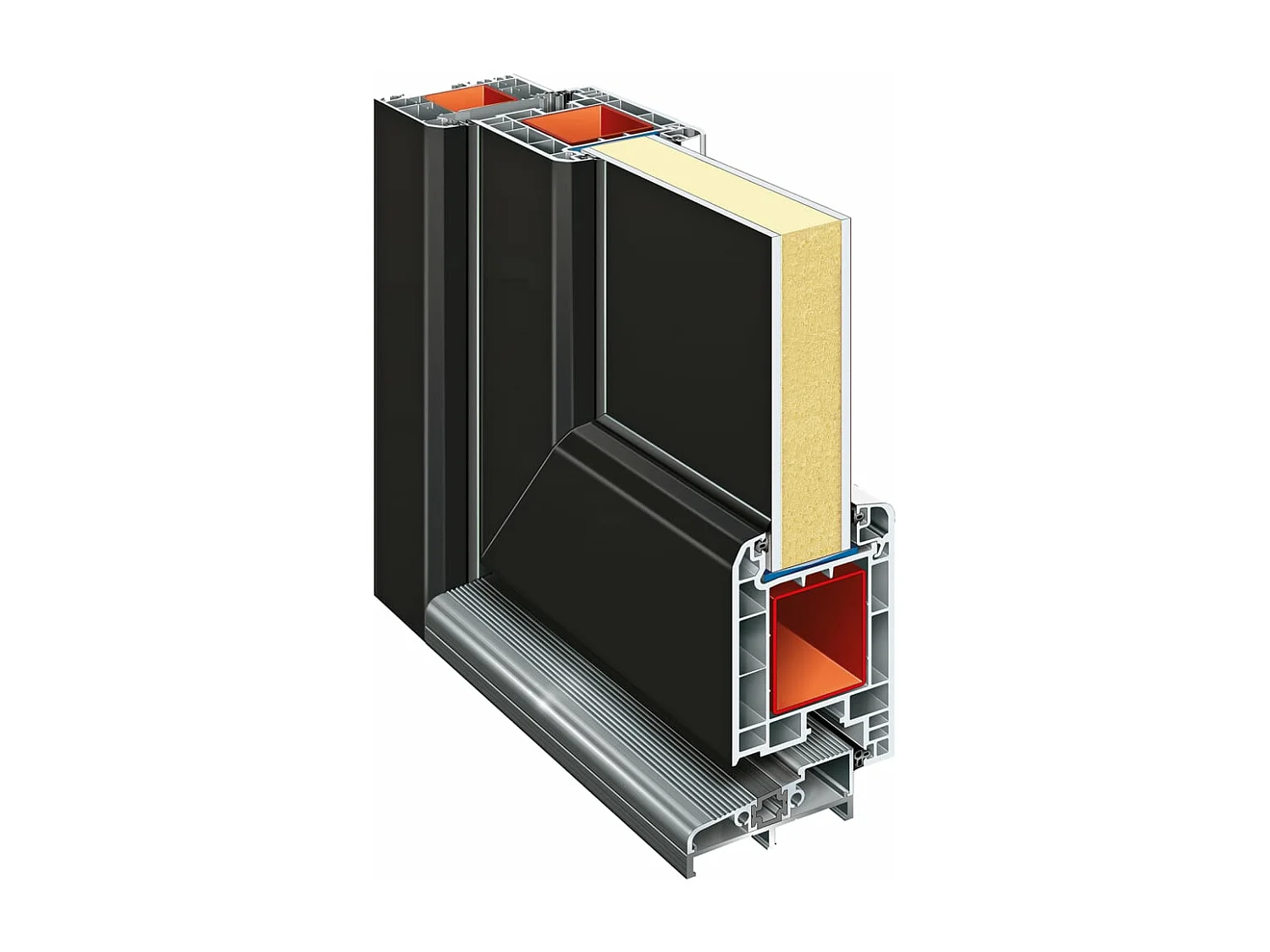 Porte d'entrée anthracite 98x200 cm PVC