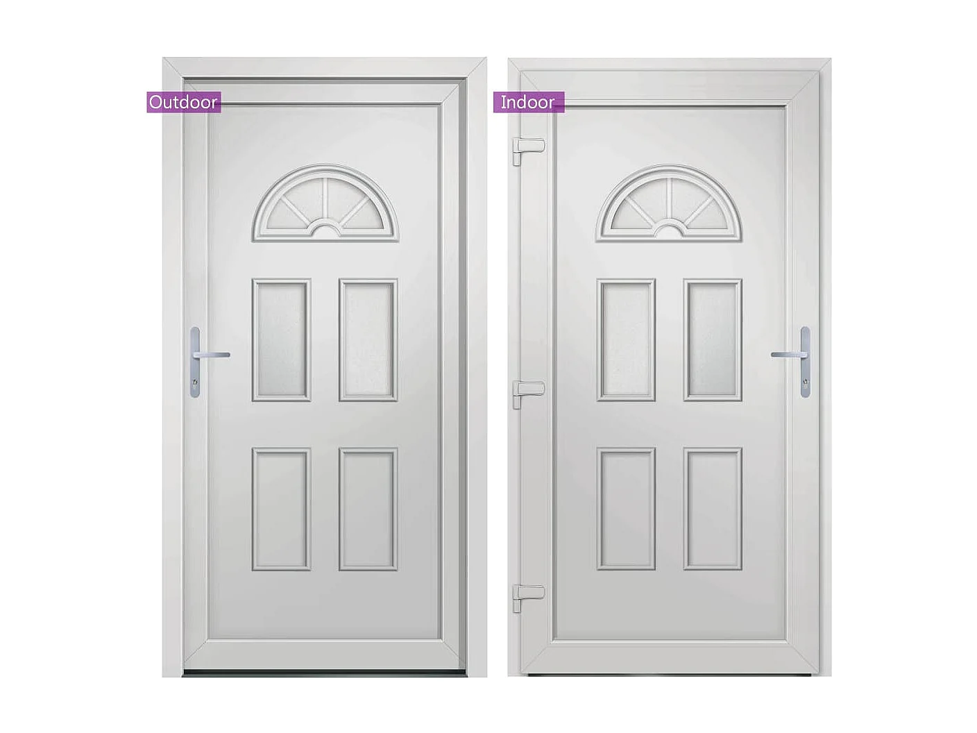 Porta d'ingresso bianca 88x190 cm in PVC