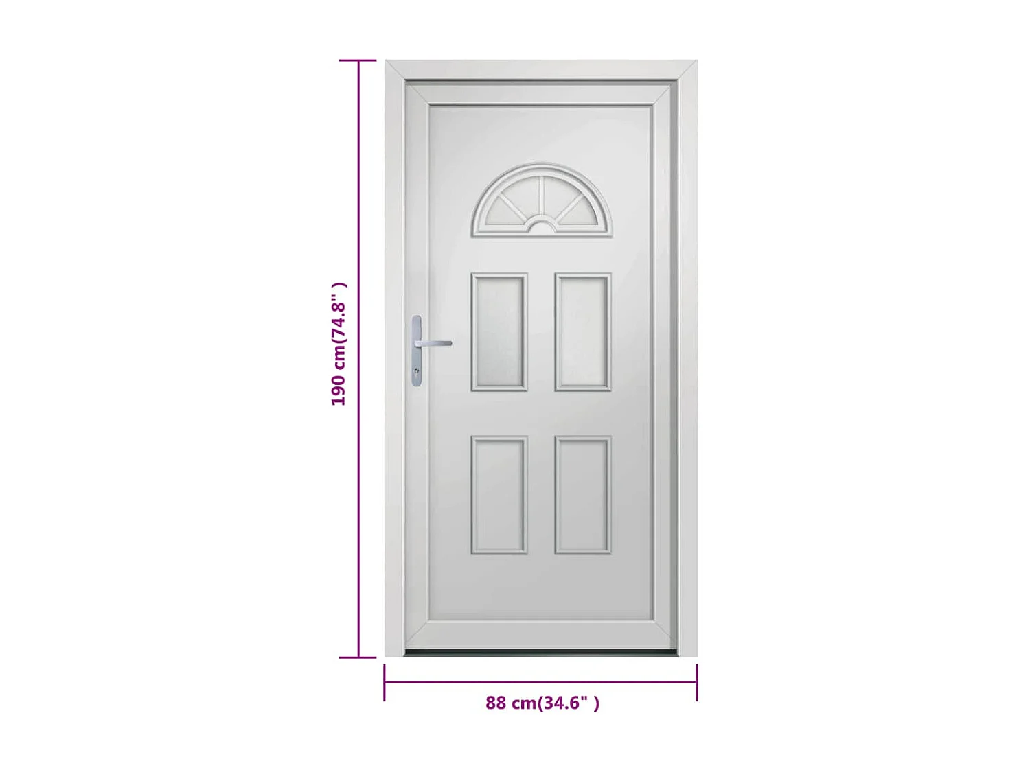 Porta d'ingresso bianca 88x190 cm in PVC