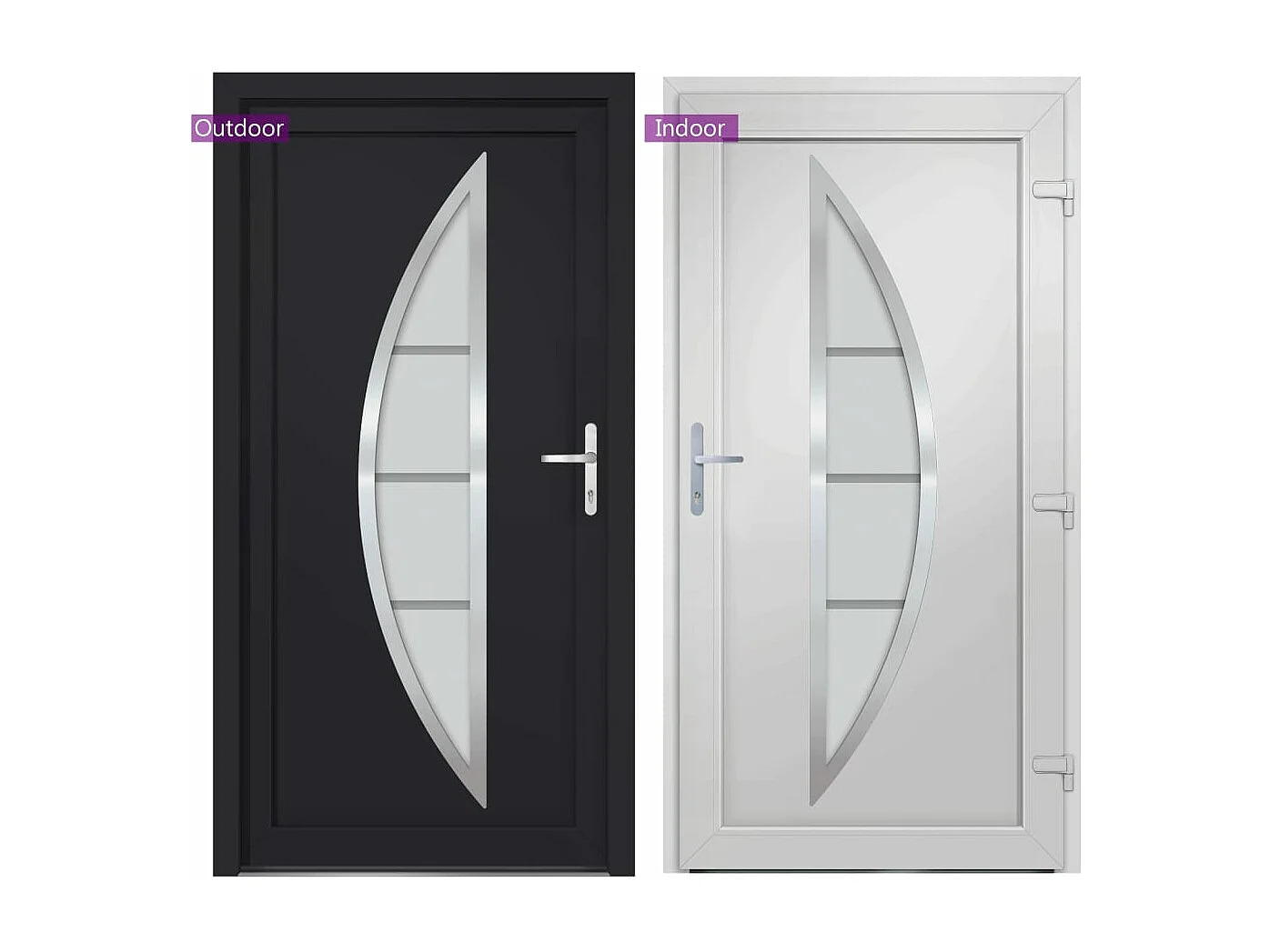 Porte d'entrée anthracite 88x200 cm PVC