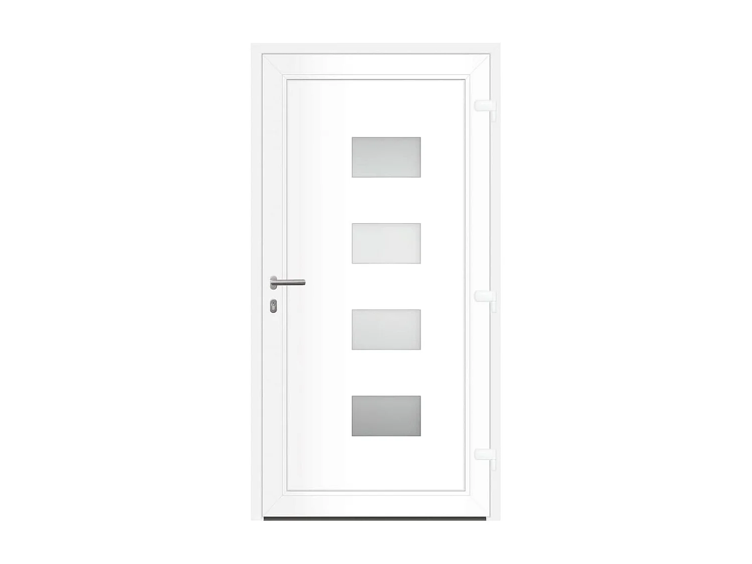 Porte d'entrée Blanc 100x200 cm Aluminium et PVC