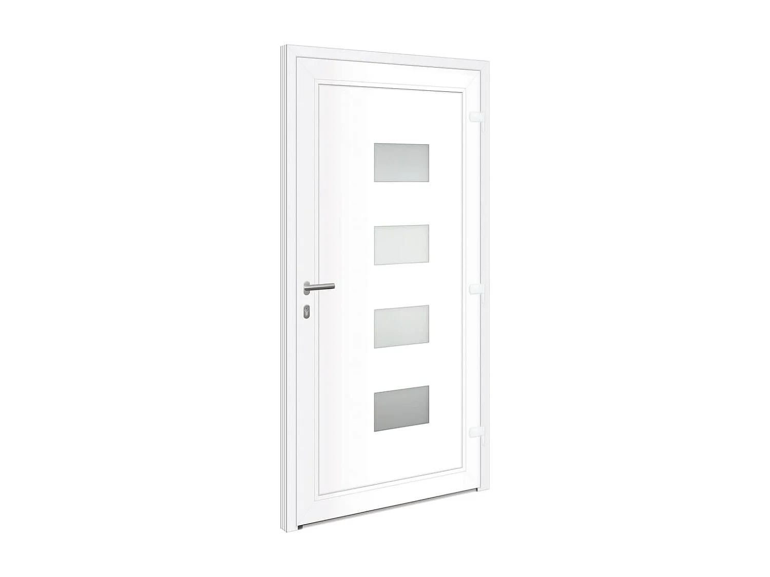 Porte d'entrée Blanc 100x200 cm Aluminium et PVC