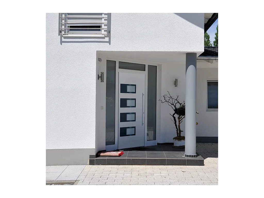 Porta d'ingresso Bianca 100x200 cm Alluminio e PVC