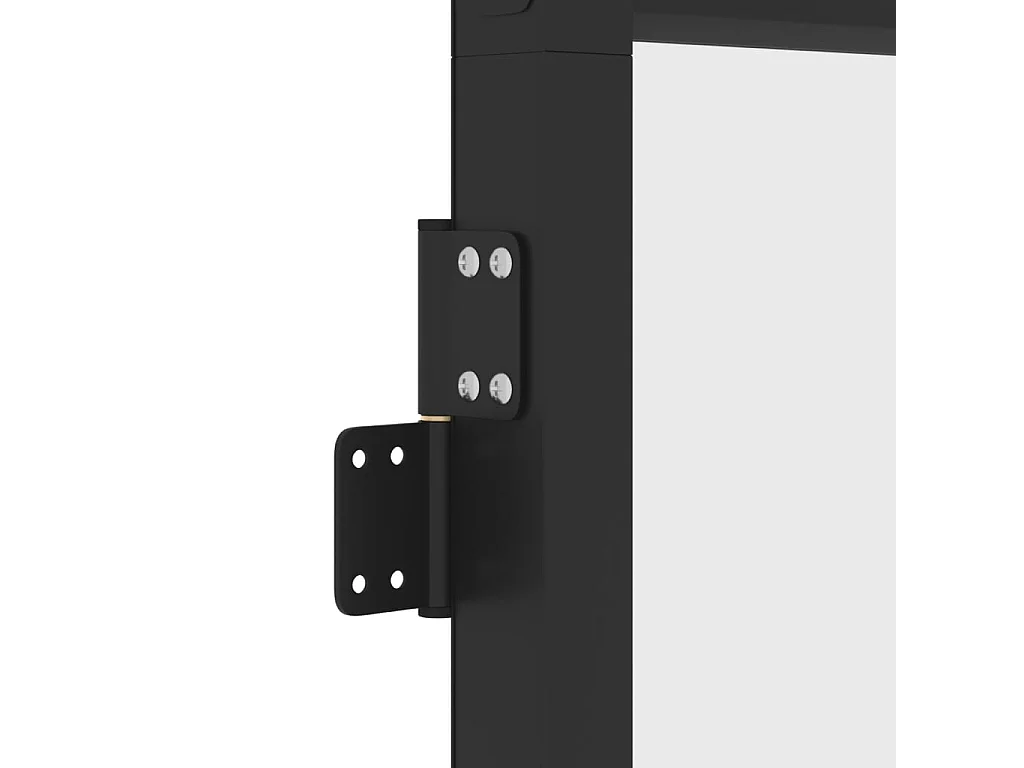 Porta da interno Thin nera 83x201,5 cm vetro temperato alluminio