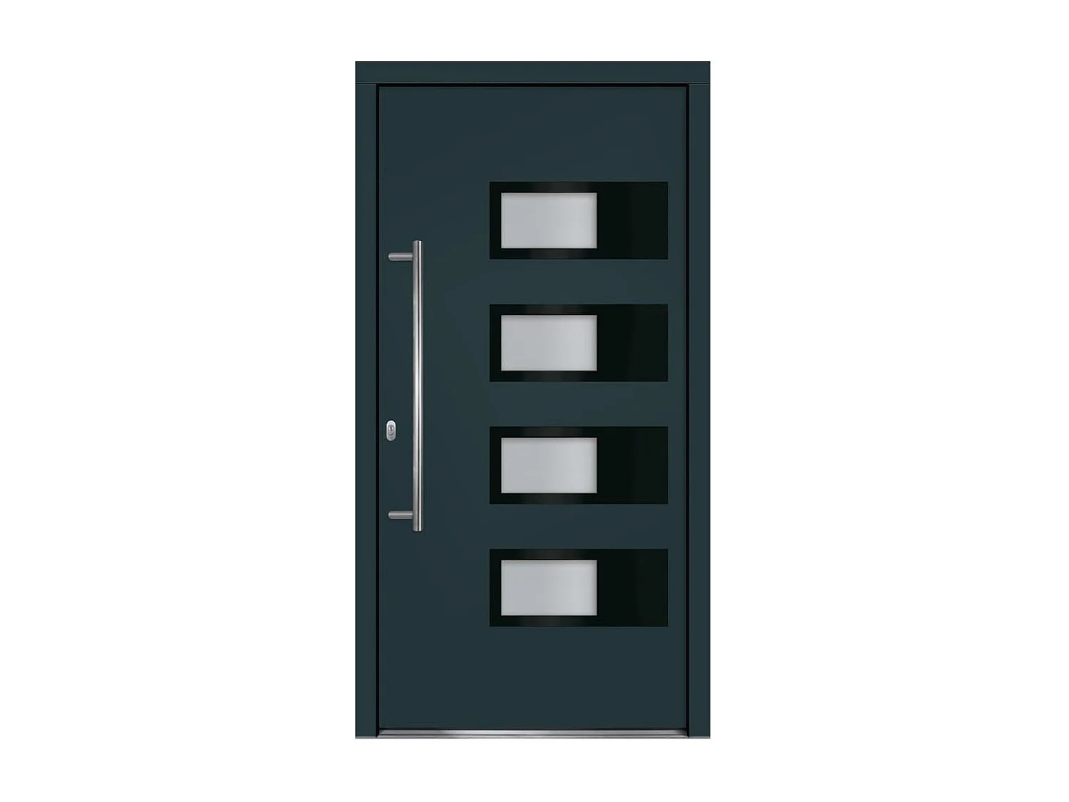 Porta d'ingresso Antracite 100x200 cm Alluminio e PVC