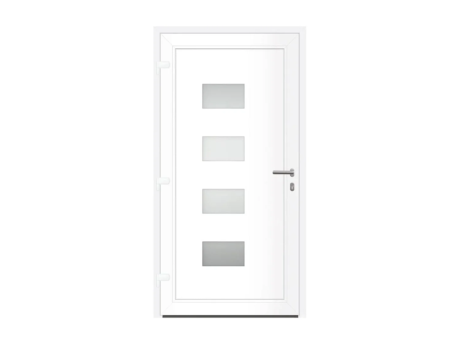 Porta d'ingresso Antracite 100x200 cm Alluminio e PVC