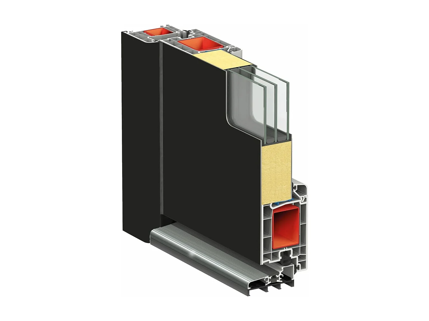 Porta d'ingresso Antracite 100x200 cm Alluminio e PVC