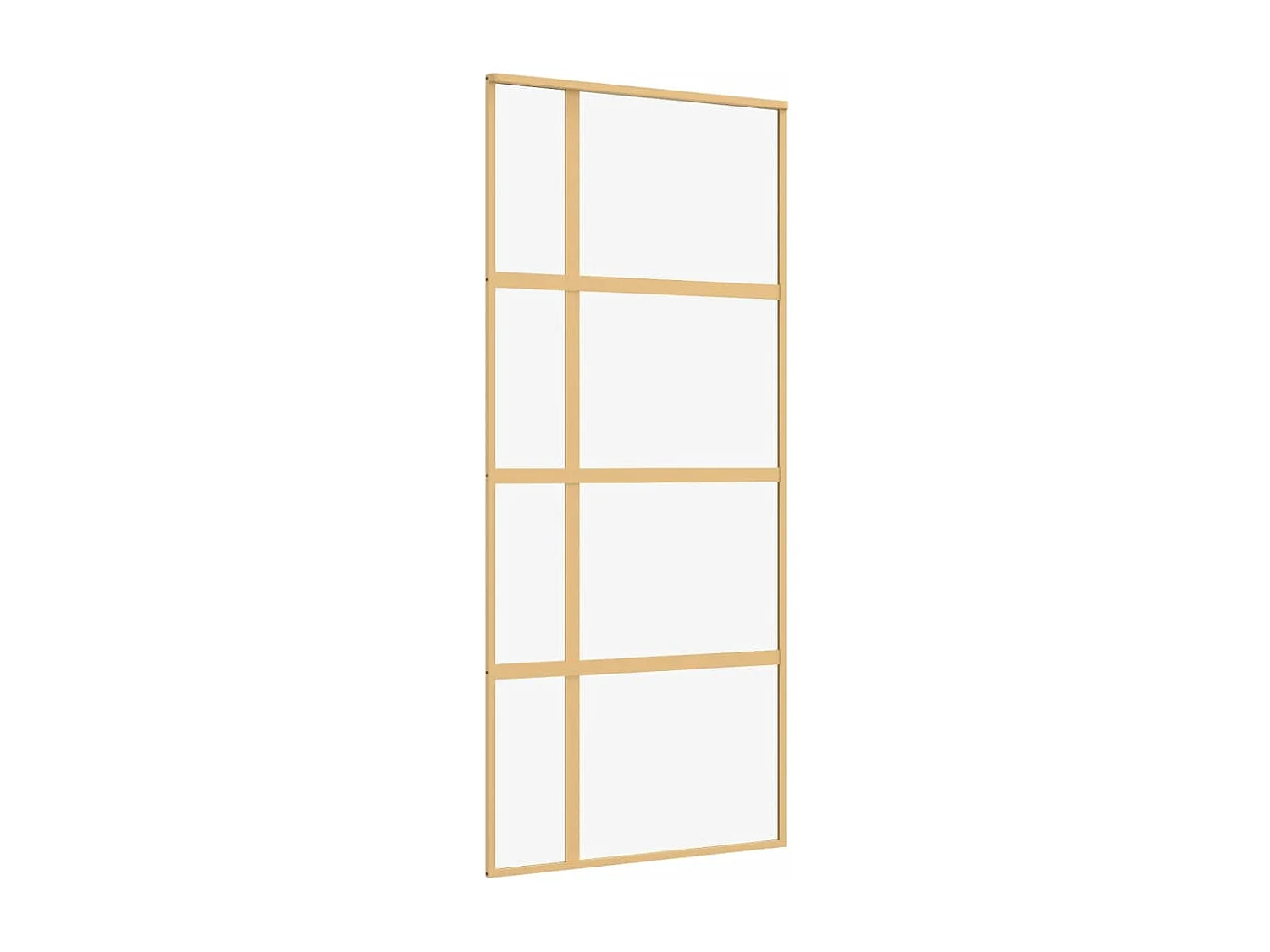 Porta de correr dourada 90x205 cm vidro ESG transparente e alumínio