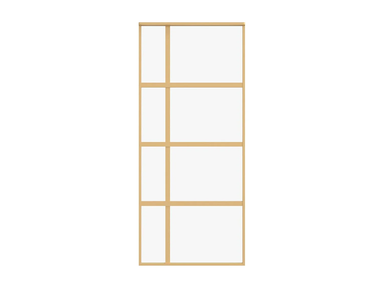 Porta de correr dourada 90x205 cm vidro ESG transparente e alumínio