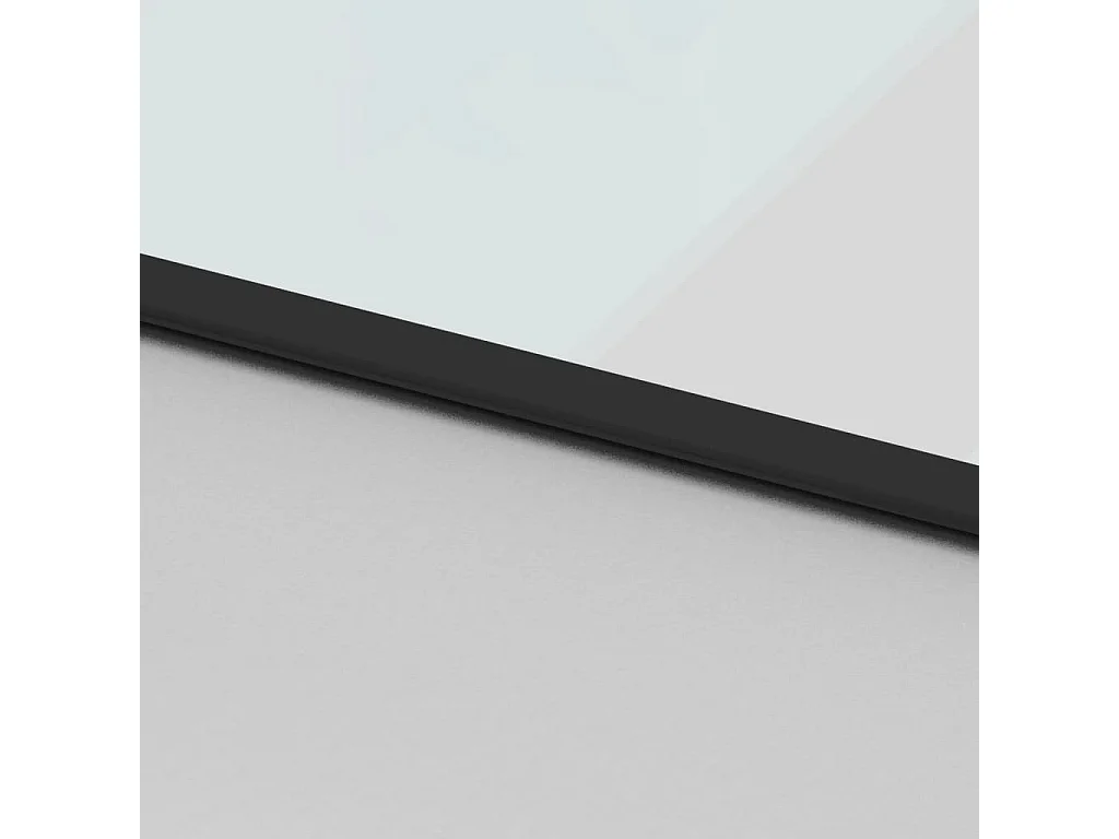 Porte coulissante noir 102,5x205 cm verre trempé aluminium