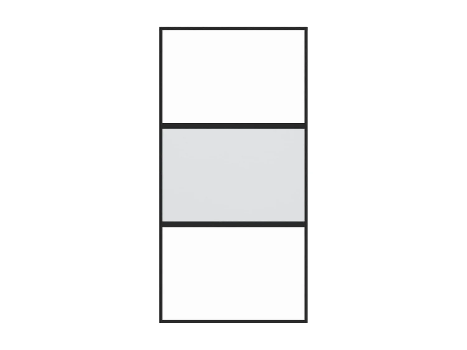 Porte coulissante noir 102,5x205 cm verre trempé aluminium