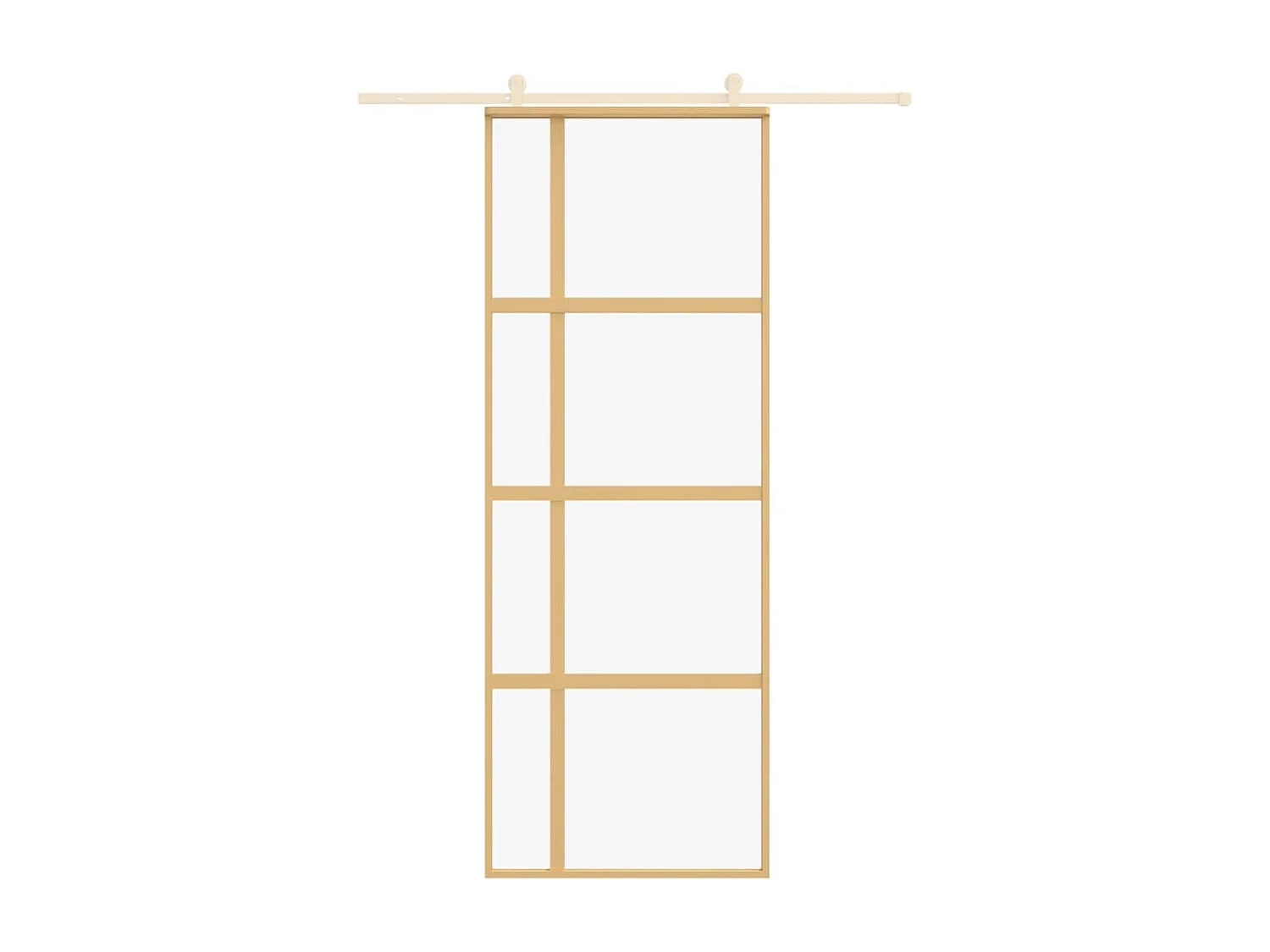 Puerta corredera dorada 76x205 cm cristal ESG transparente y aluminio