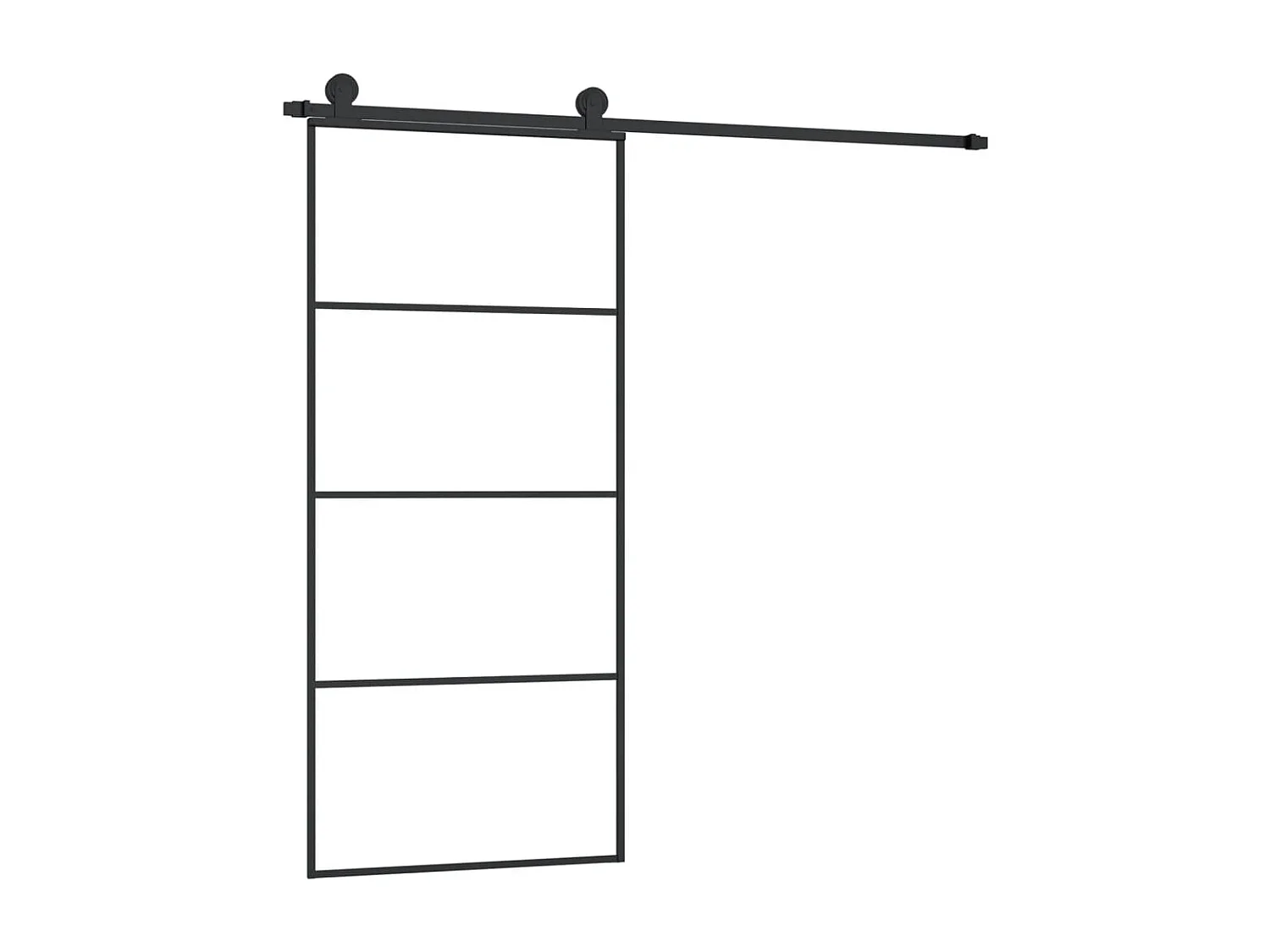 Schiebetür mit Beschlagsatz 90x205 cm ESG-Glas