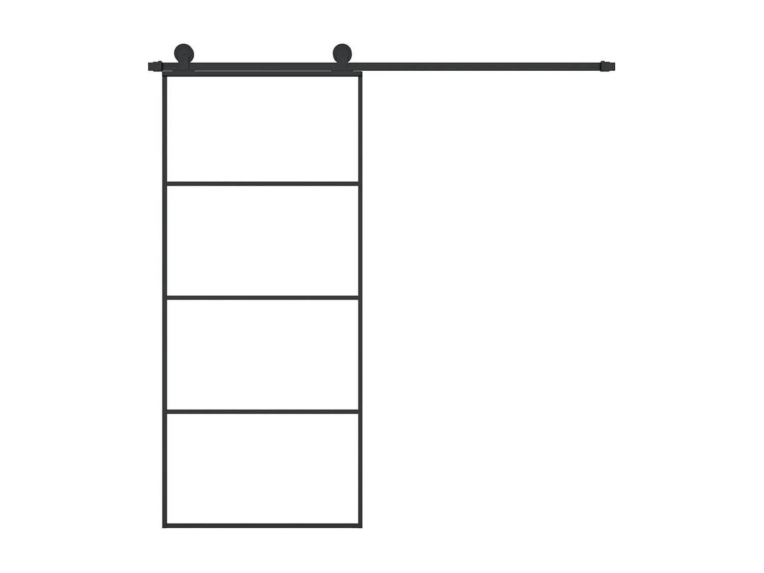 Schiebetür mit Beschlagsatz 90x205 cm ESG-Glas