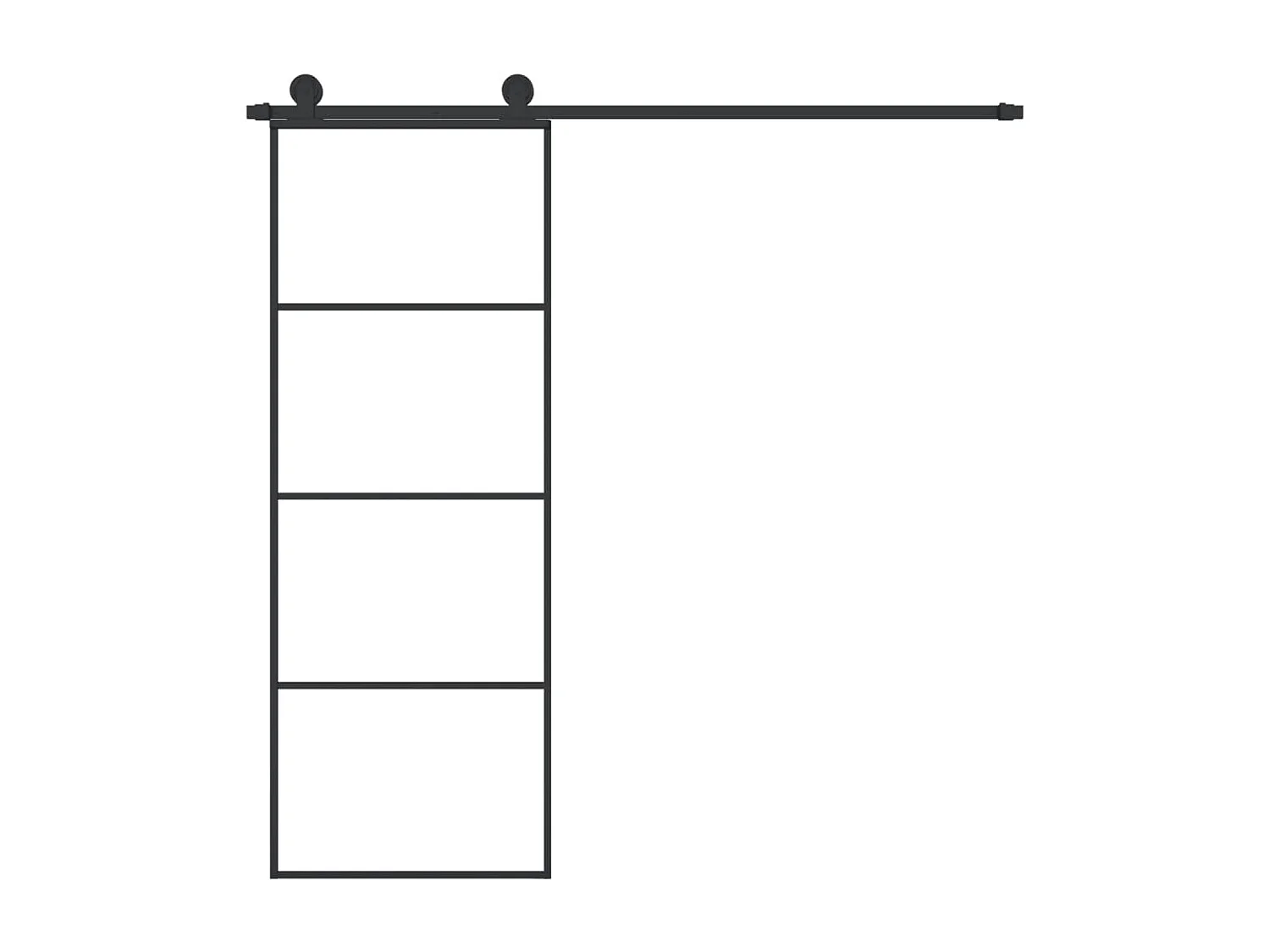 Schiebetür mit Beschlagsatz 76x205 cm ESG-Glas