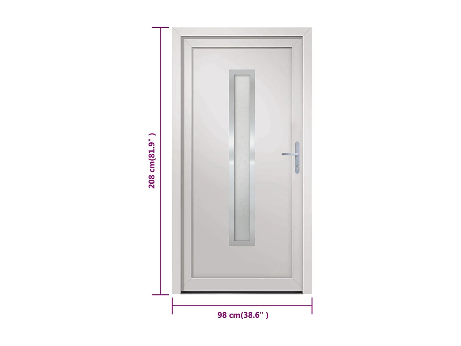 Porte d'entrée Blanc 98x208 cm PVC
