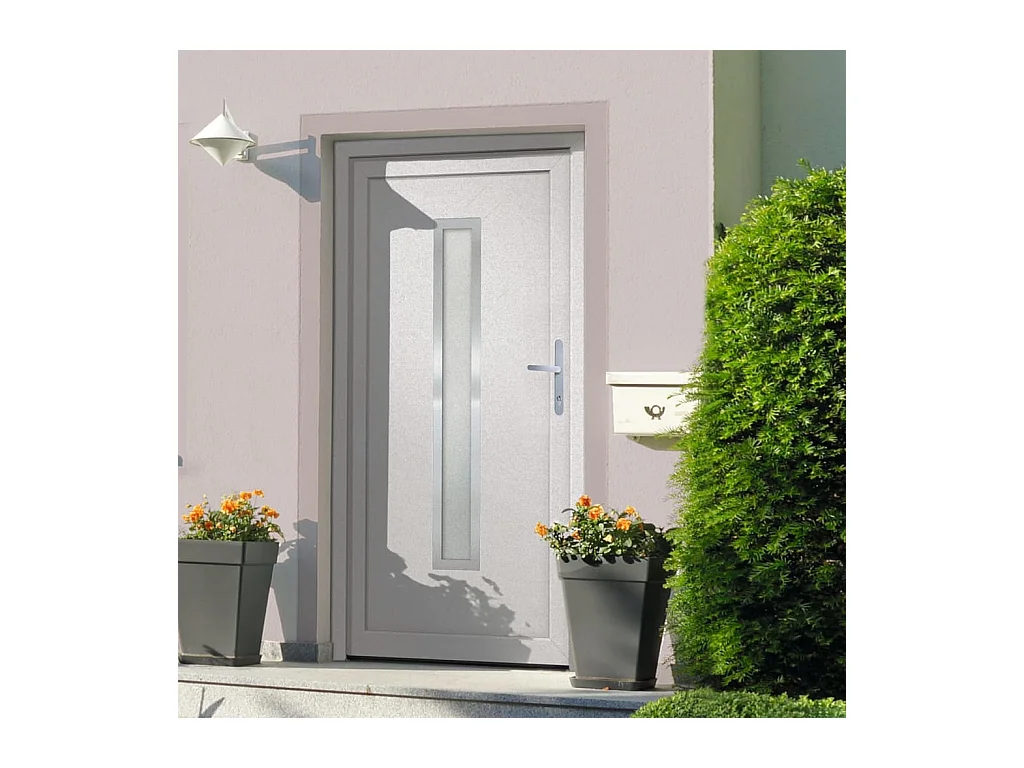 Porte d'entrée Blanc 98x208 cm PVC