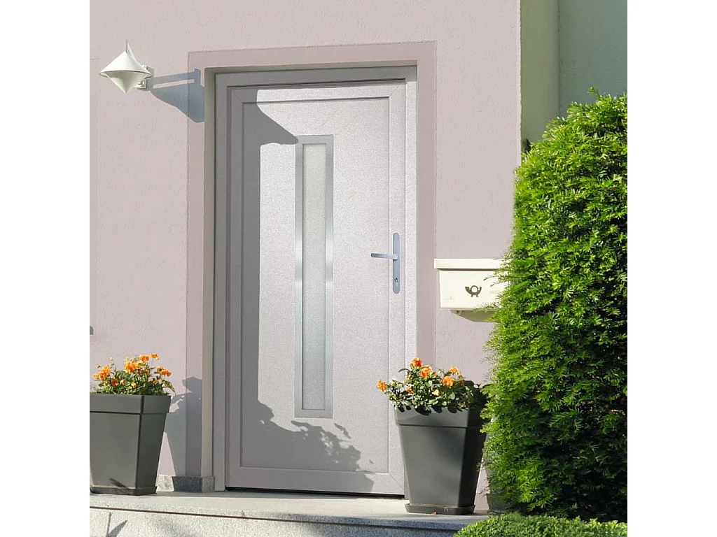Porte d'entrée Blanc 98x208 cm PVC