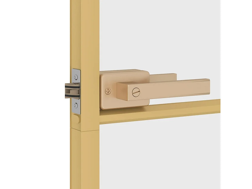 Puerta interior fina oro 76x201,5 cm cristal templado aluminio