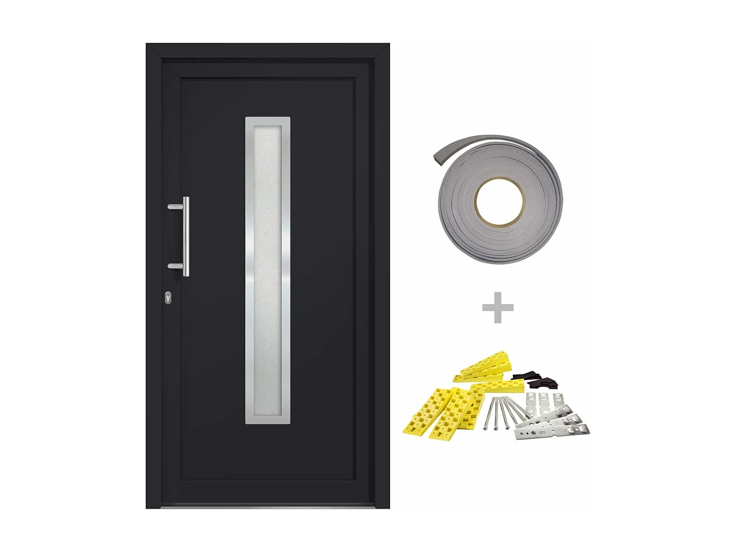 Porte d'entrée Anthracite 98x200 cm