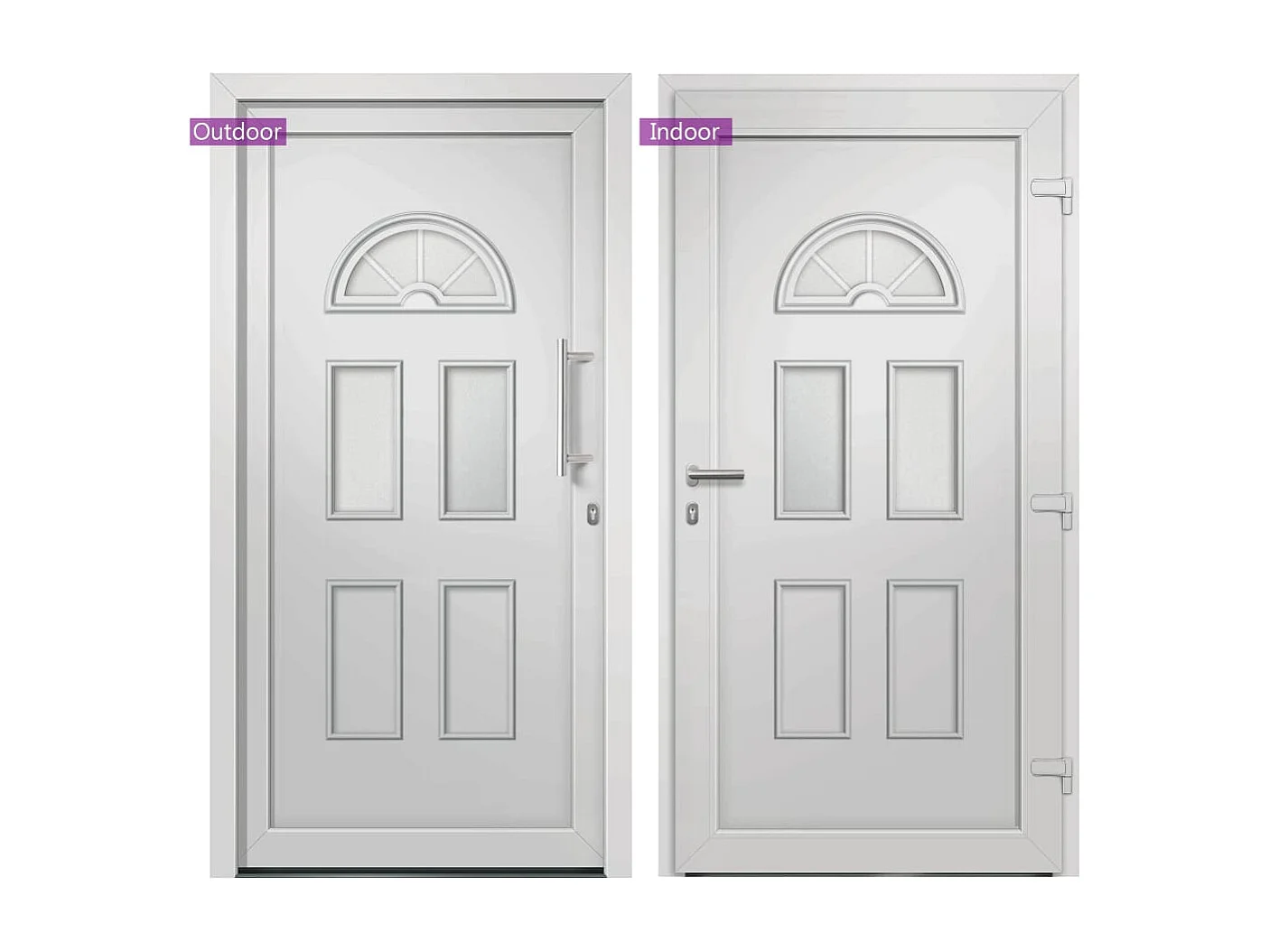 Porte d'entrée Blanc 98x208 cm