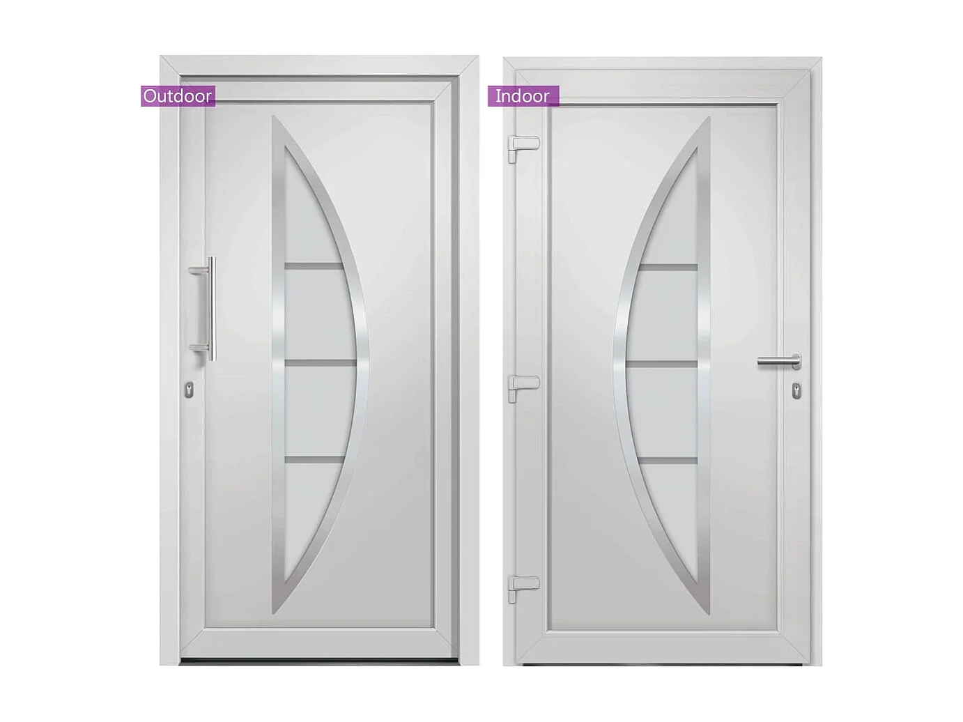 Porte d'entrée Blanc 88x200 cm