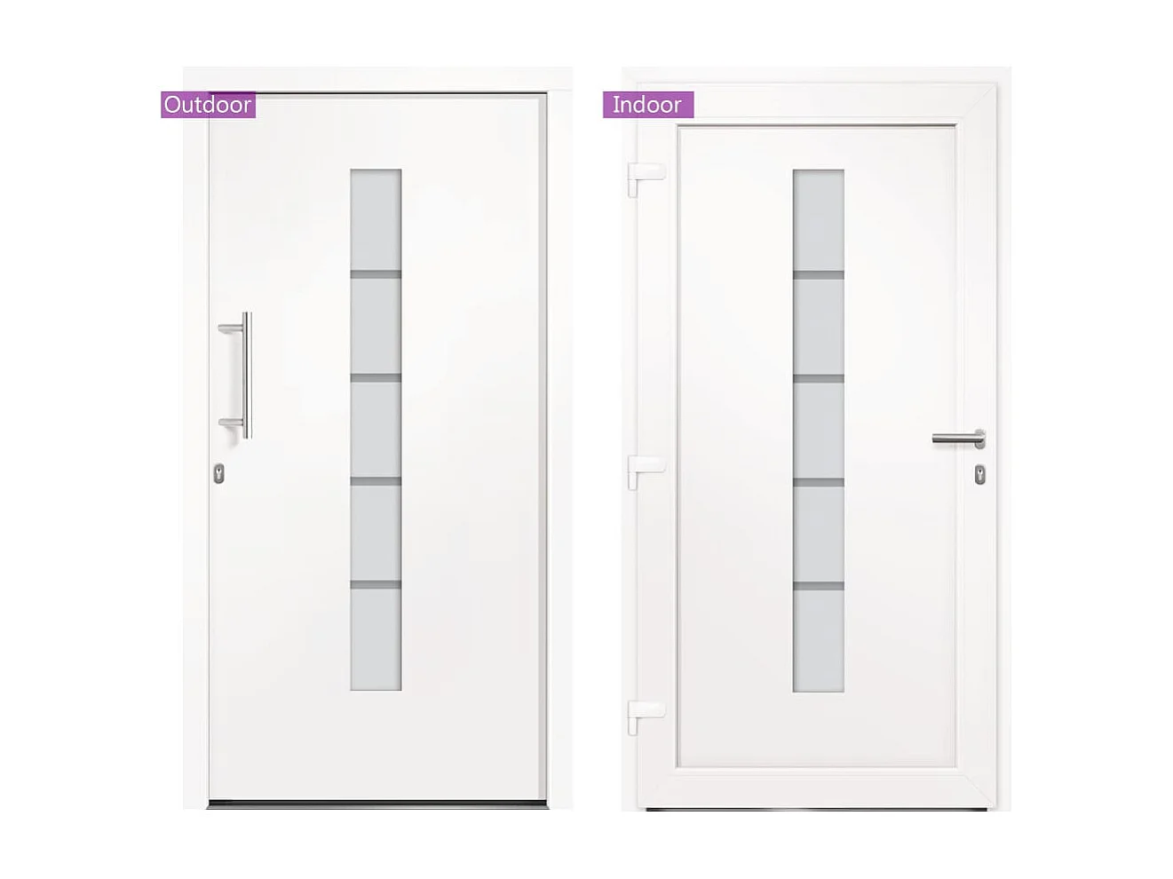 Porta d'ingresso Alluminio e PVC Bianca 110x210 cm