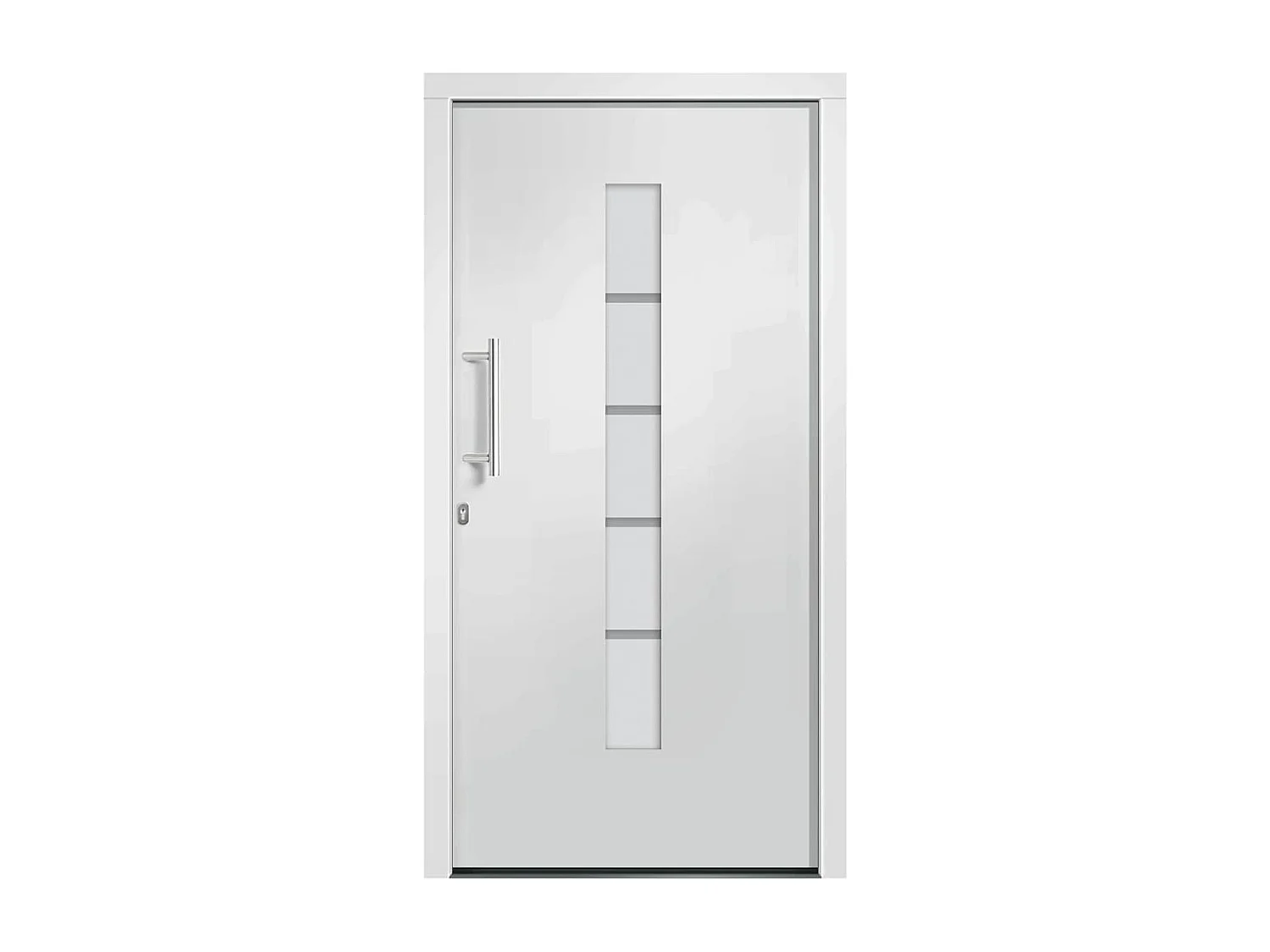 Porta d'ingresso Alluminio e PVC Bianca 110x210 cm