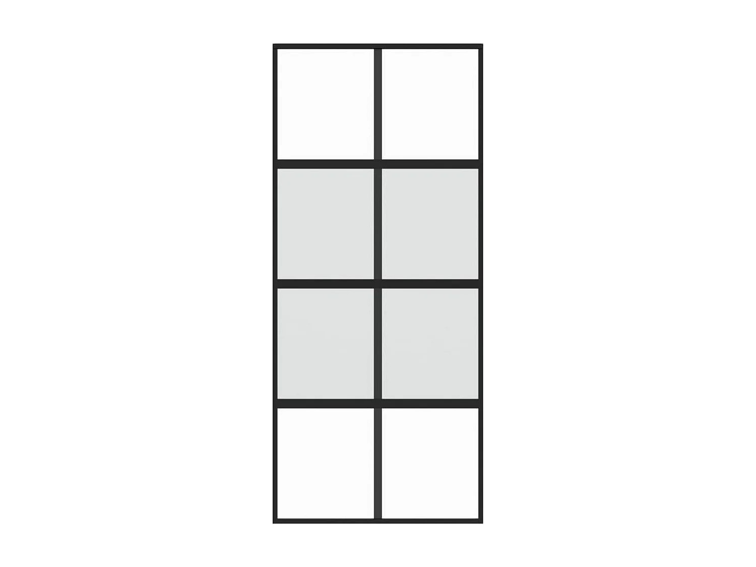 Schwarze Schiebetür 90x205 cm aus gehärtetem Aluminiumglas