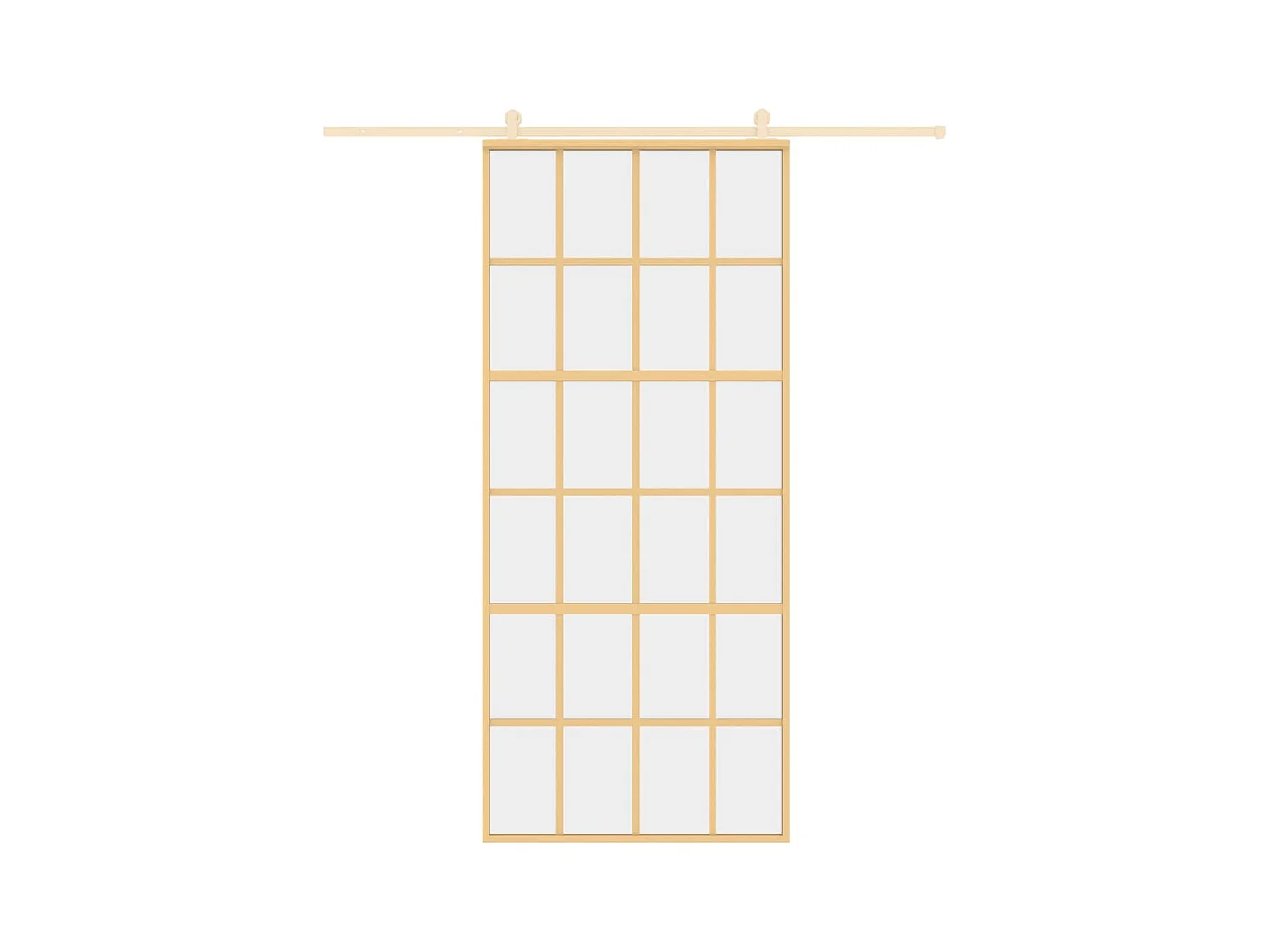 Porta de correr dourada 90x205 cm vidro ESG transparente e alumínio