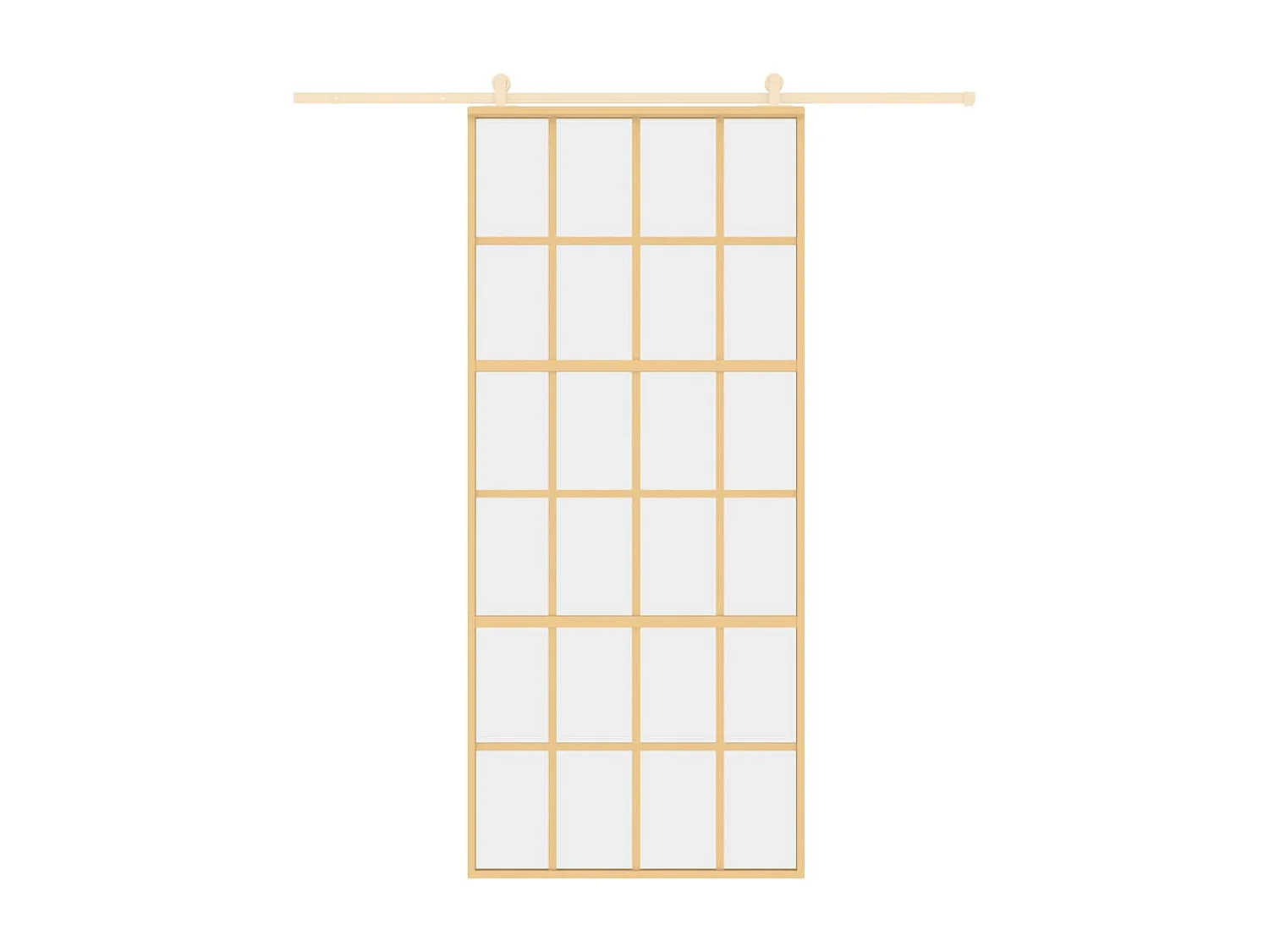 Porte coulissante doré 90x205 cm verre ESG clair et aluminium