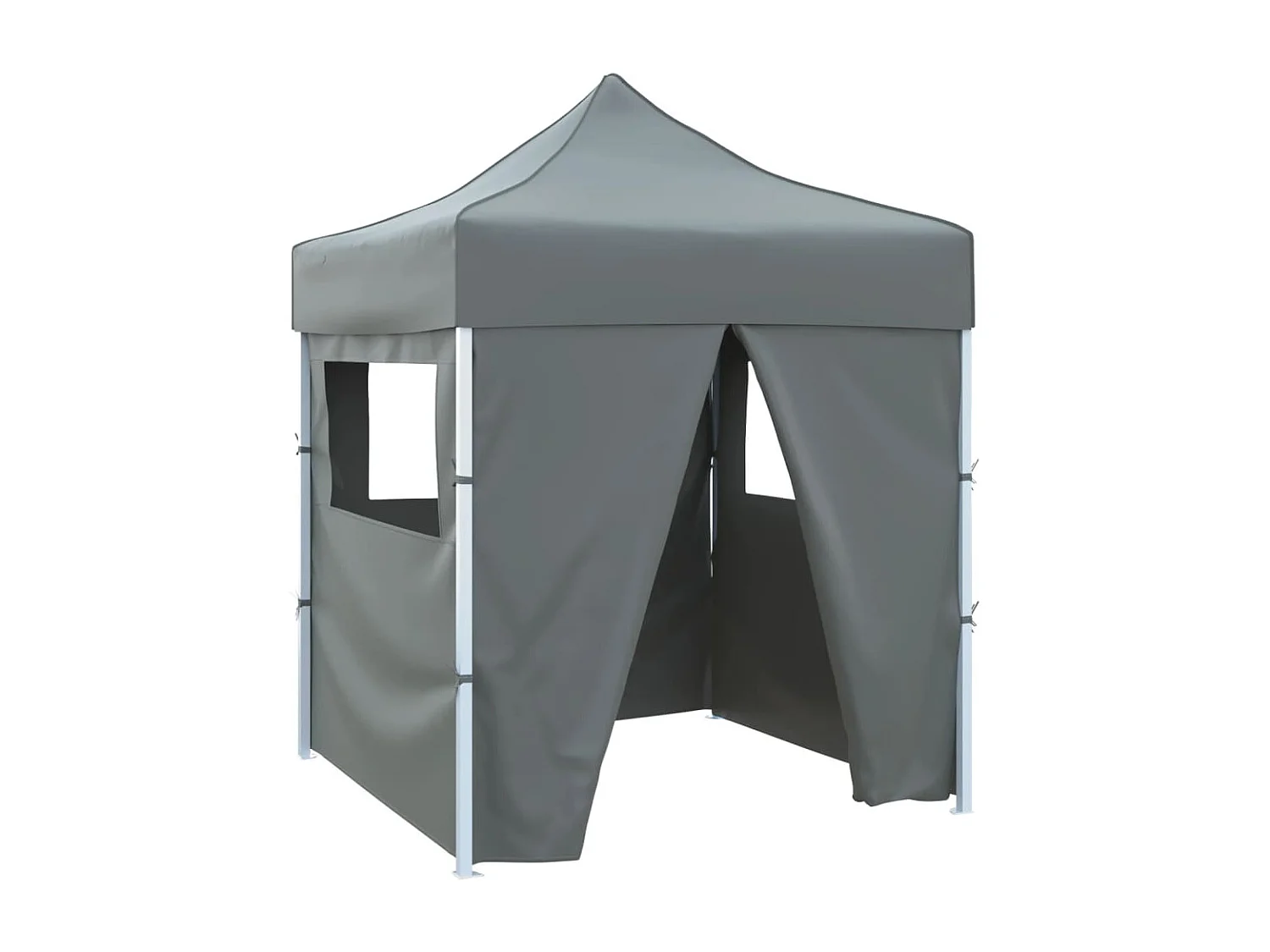 Tente de réception pliable avec 4 parois 2x2 m Acier Anthracite