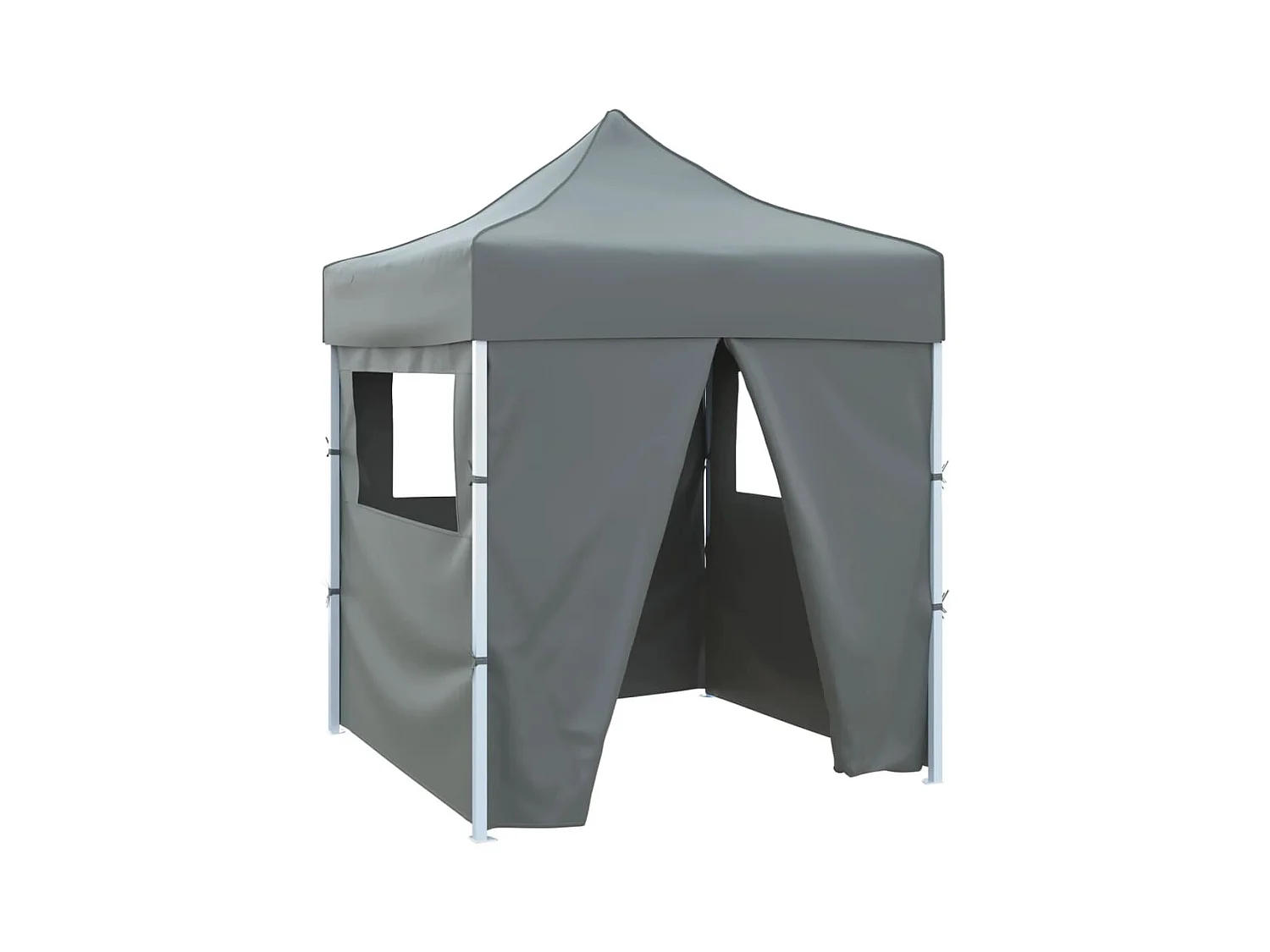 Partytent met 4 zijwanden inklapbaar 2x2 m staal antraciet