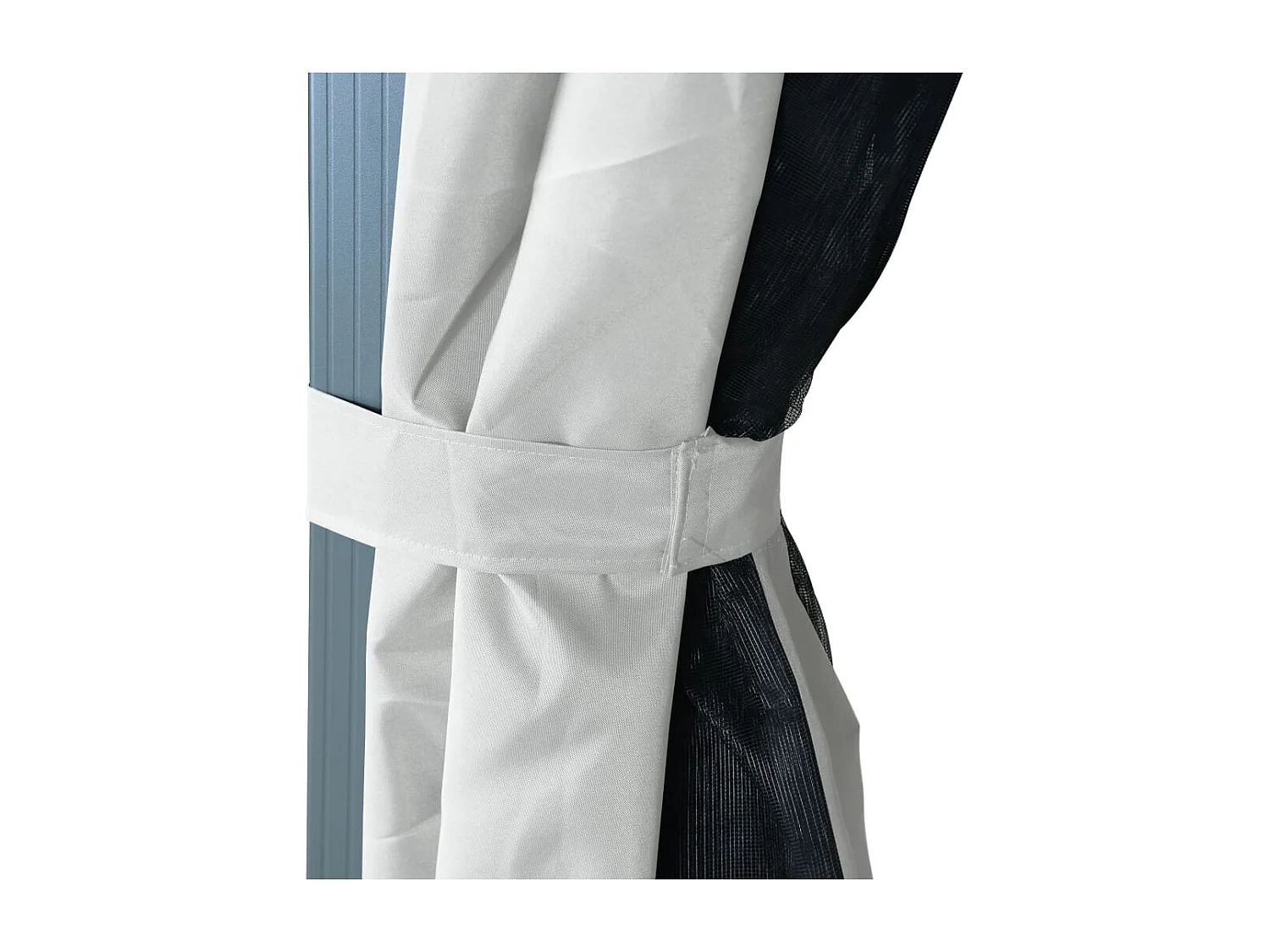 Gazebo con Tenda 300 x 300 cm Crema Alluminio