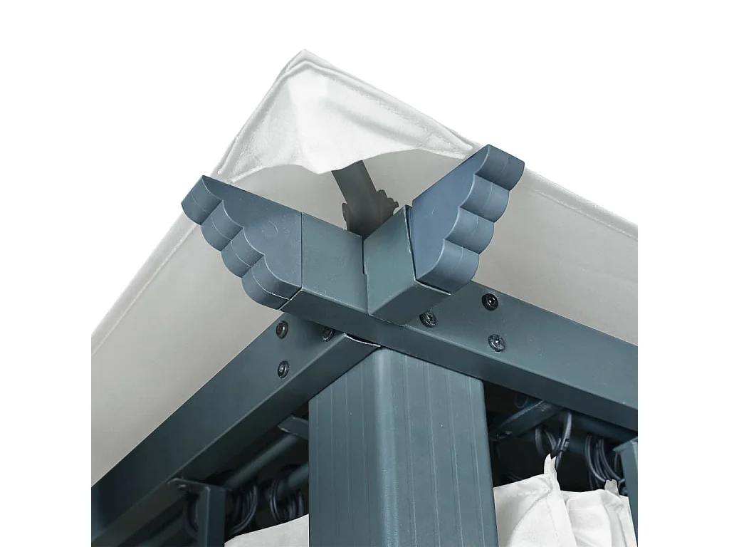 Tonnelle avec rideau 300x300 cm Crème Aluminium