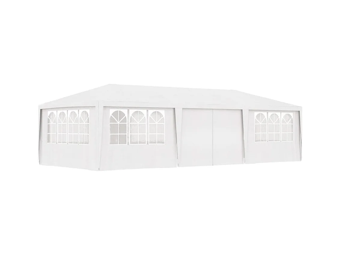 Tente de réception avec parois latérales 4x9 m Blanc 90 g/m²