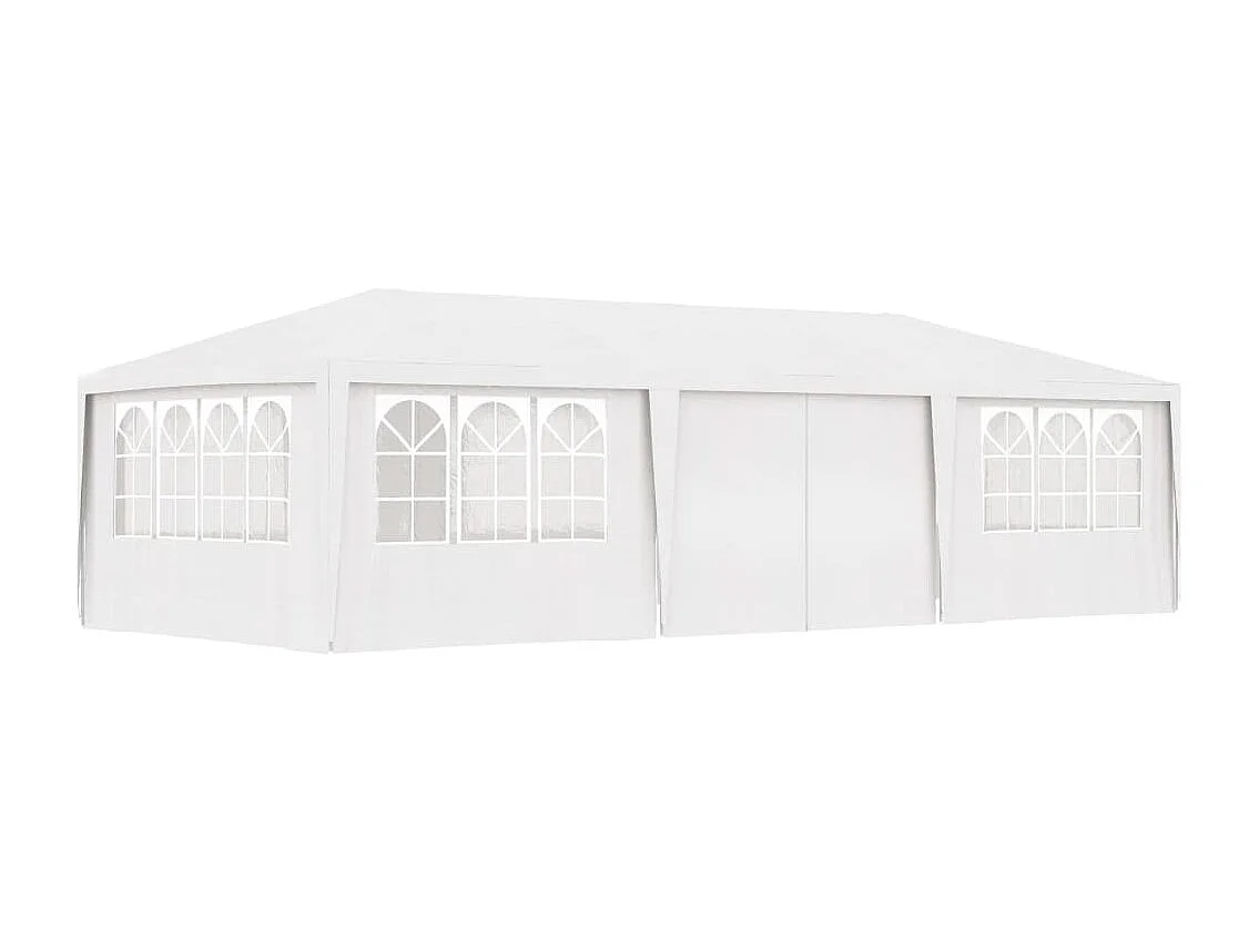 Tente de réception avec parois latérales 4x9 m Blanc 90 g/m²