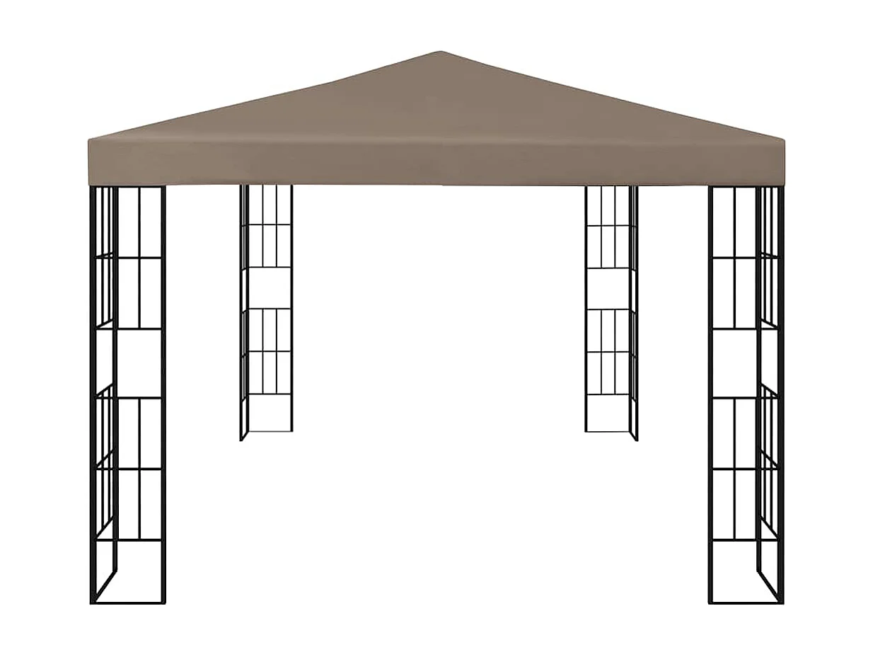 Prieel met LED-lichtslinger 4x3 m taupe