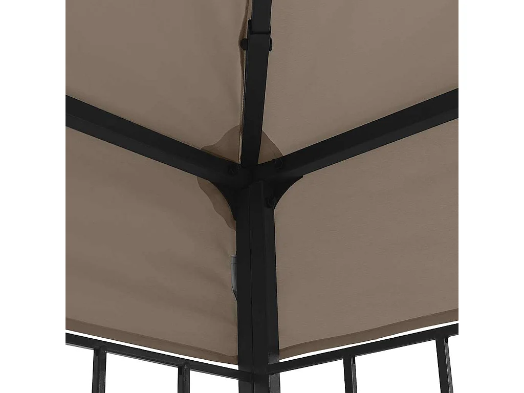 Prieel met LED-lichtslinger 4x3 m taupe