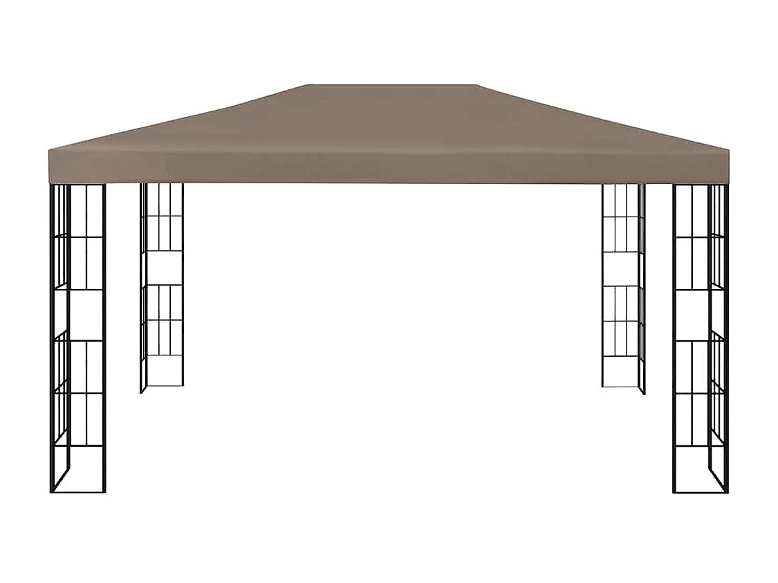 Tonnelle avec guirlande lumineuse à LED 4x3 m Taupe