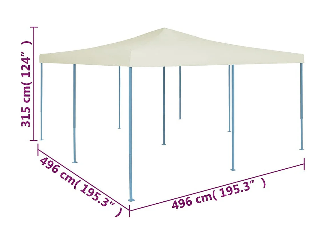 Belvédère pliable 5x5 m Crème