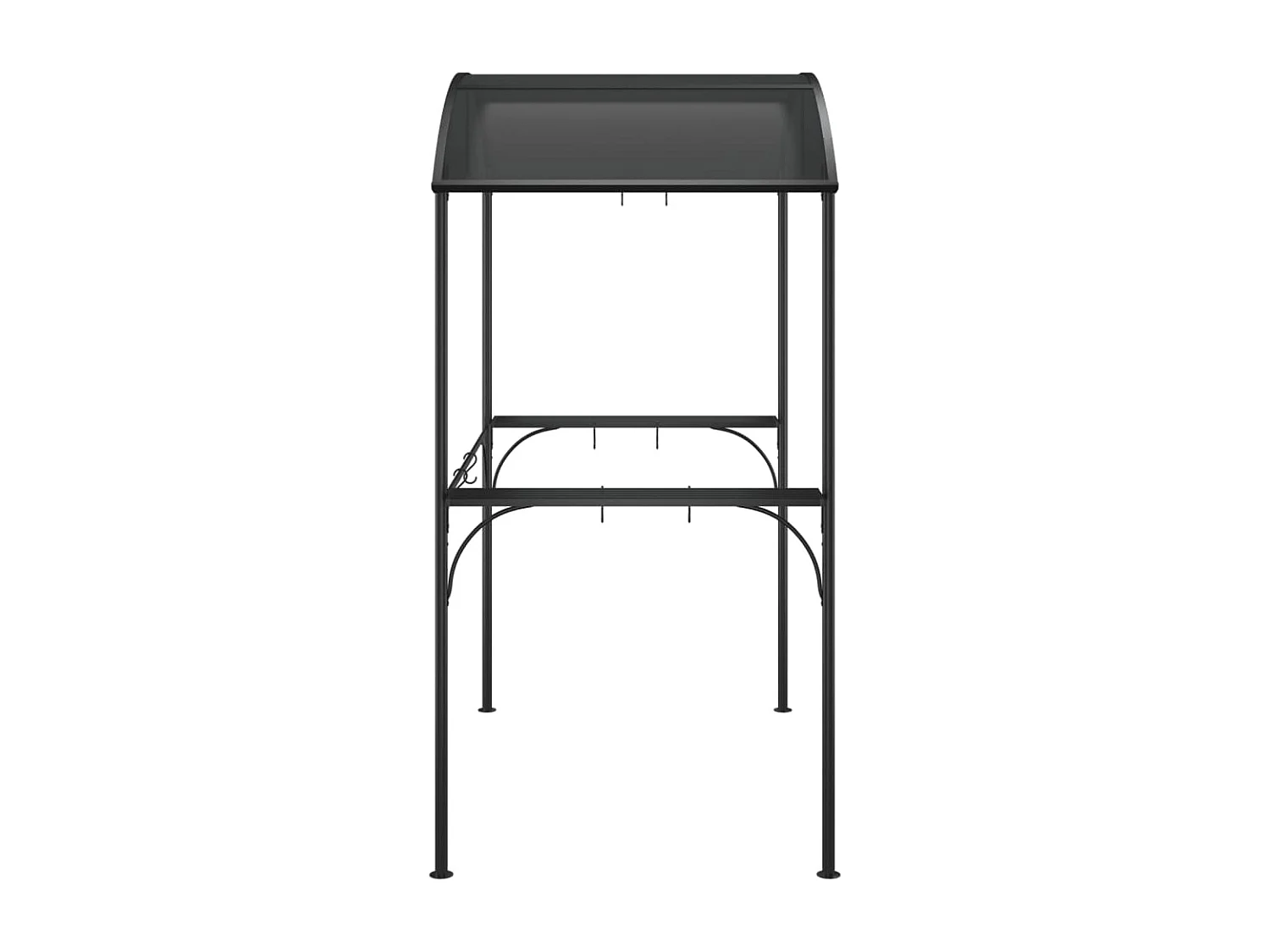 Gazebo BBQ et étagères latérales anthracite 220x115x230cm acier