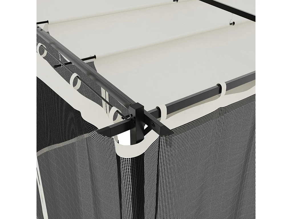 Tonnelle avec parois en filet crème 6x3 m acier