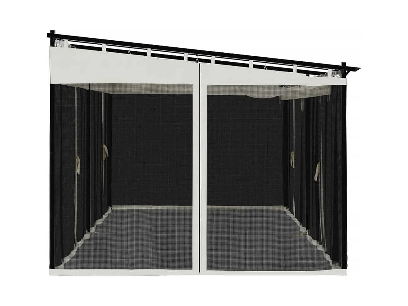 Tonnelle avec parois en filet crème 6x3 m acier